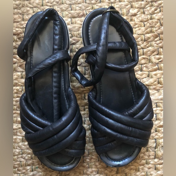 Isabel Marant Hayley Black Leather Sandals Size 9 - Picture 1 of 10